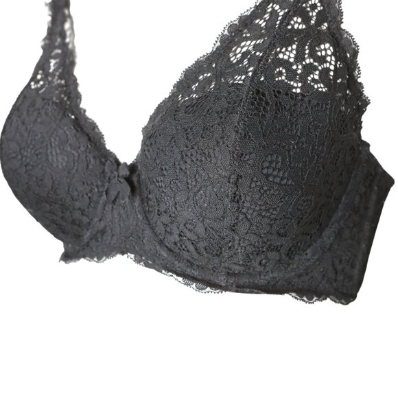 Victoria's Secret Body By Victoria Underwire Lace Lined Demi Bra Black 34D - Picture 4 of 8